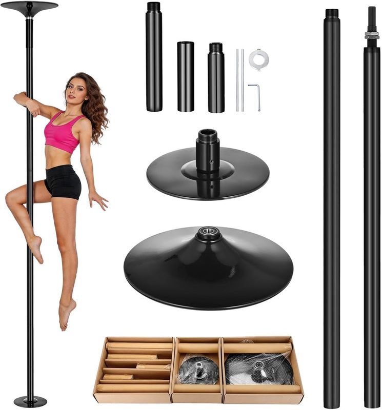 Pole Dance Stange Indoor in Schwarz mit Einzelteilen